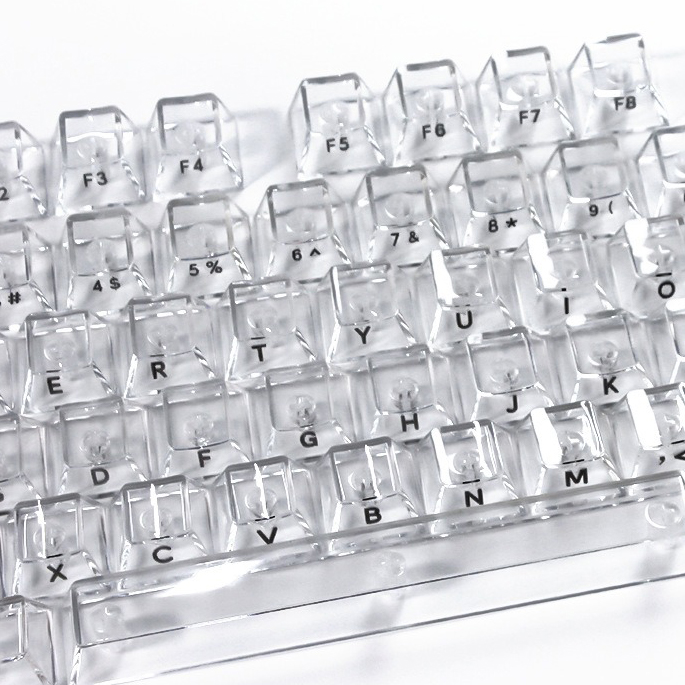 Gaming Keyboard No Rgb - Keycap trasparenti in cristallo con profilo
